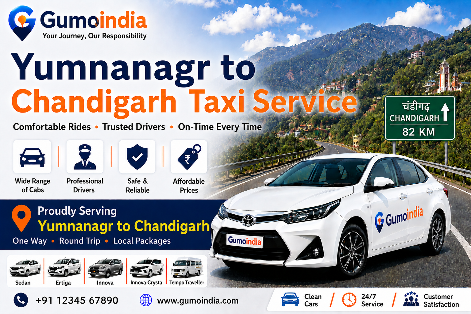 YUMUNNAGAR TO CHANDIGARH