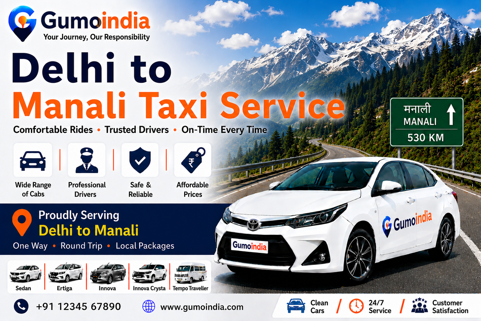 dehli to manali