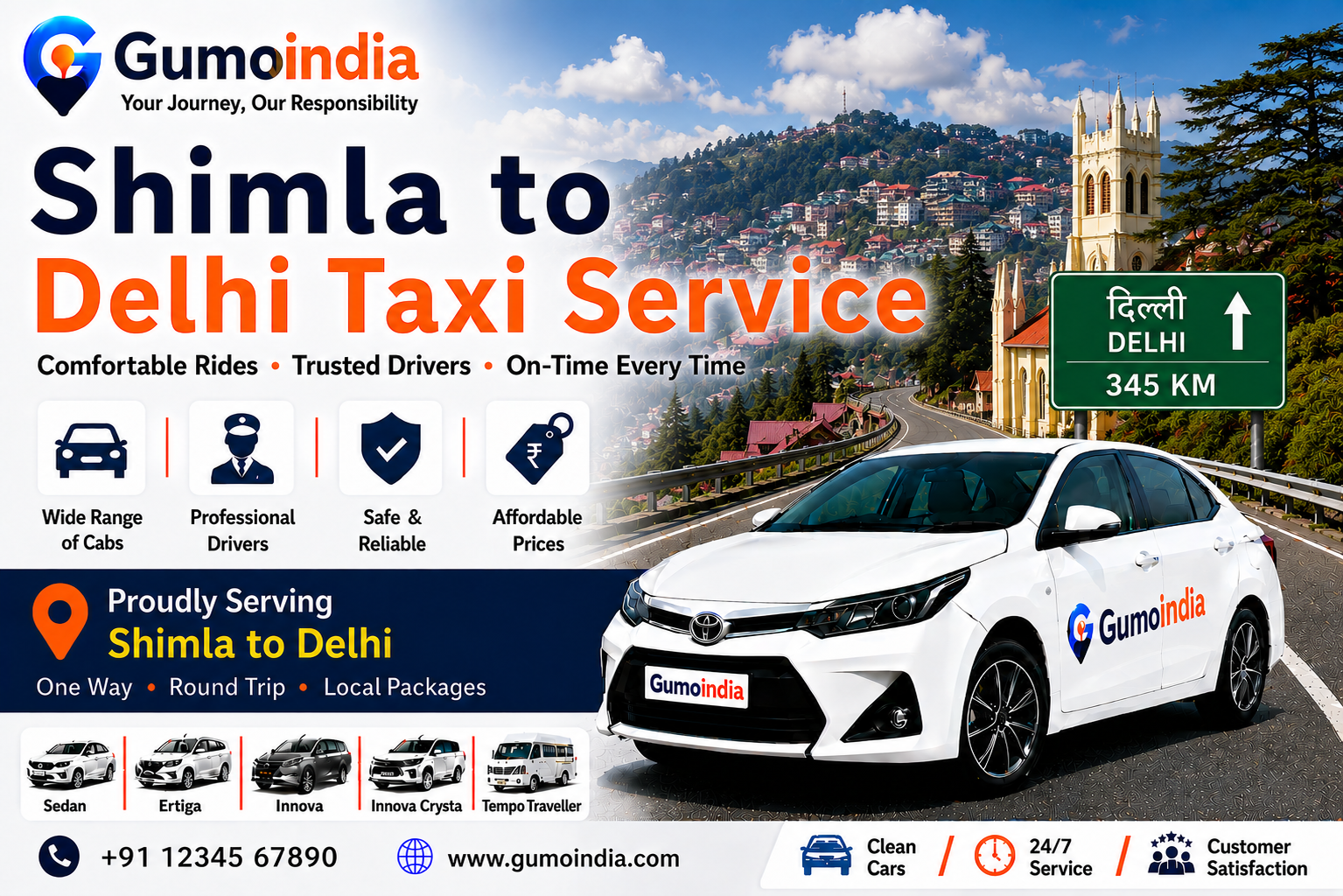 shimla to delhi