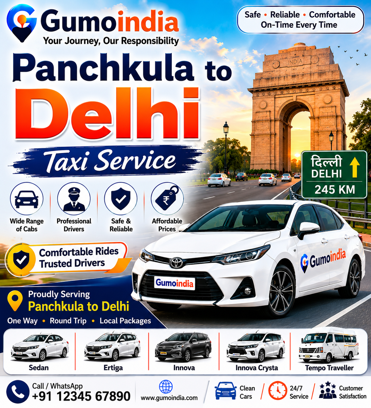 PANCHKULA TO DELHI